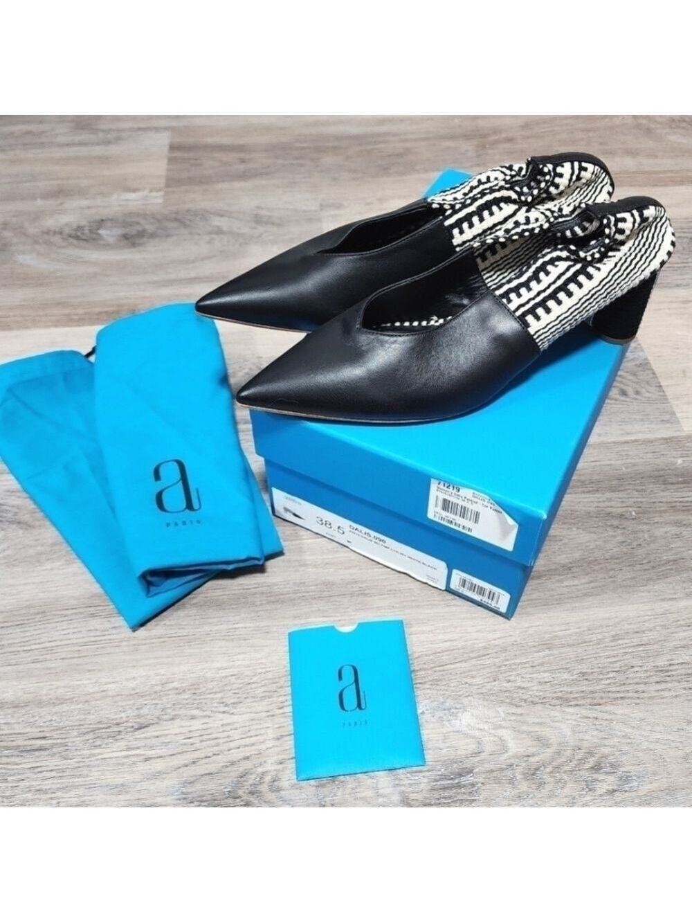 Antolina Dalis Pointed Toe Pumps Black Cream Size 38.5 EU 8 US $495 Retail Italy